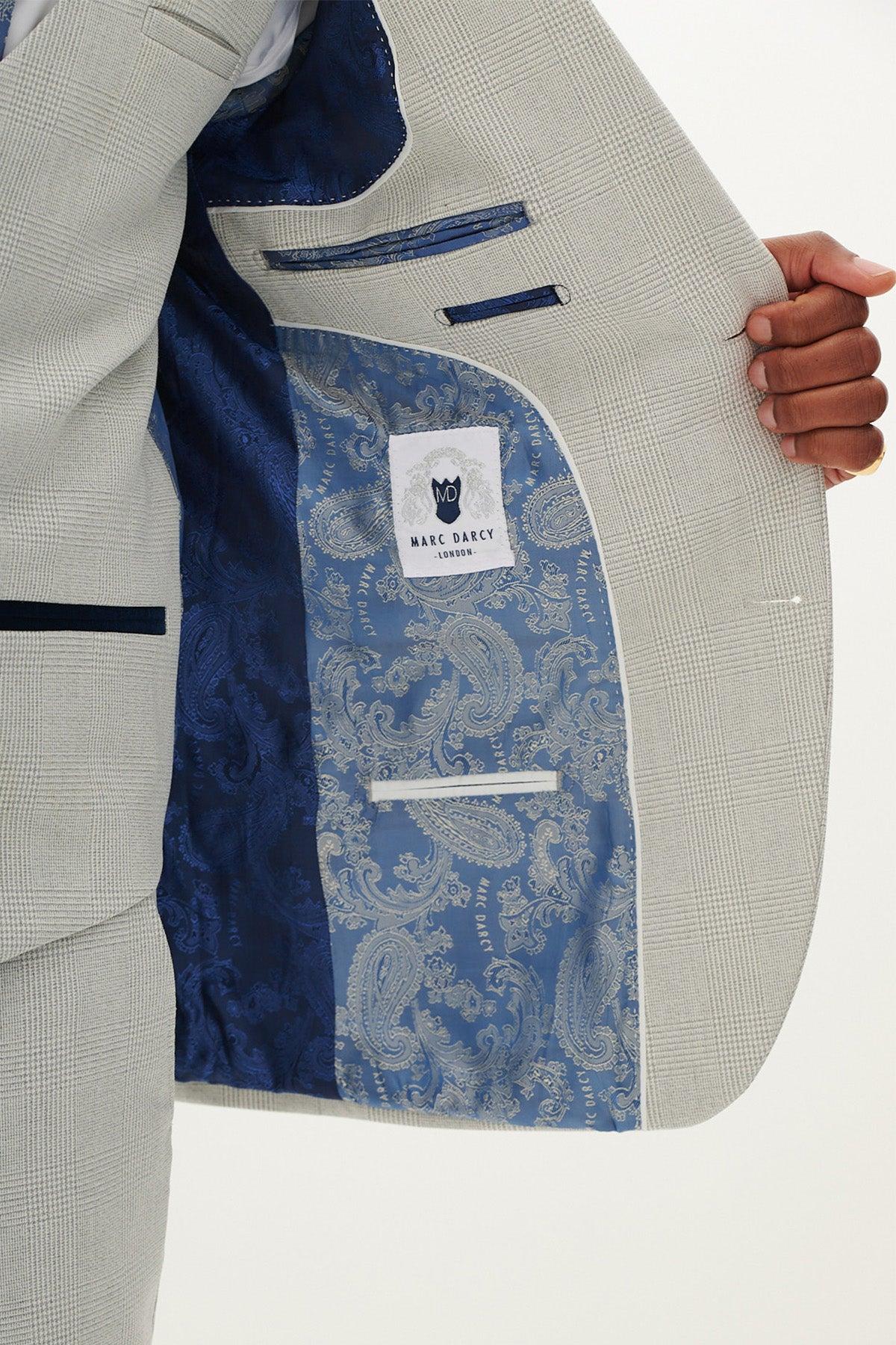 Marc Darcy Bromley Blazer - Stone Check - Image 5