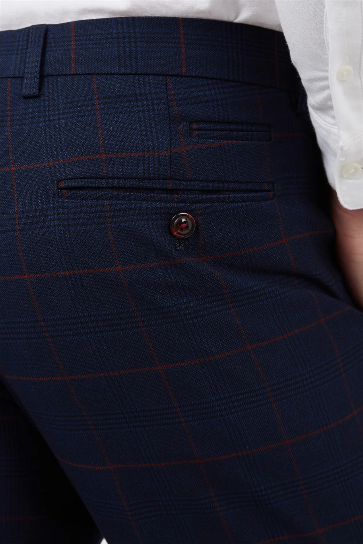 Marc Darcy Edinson Trousers Navy Wine - Image 3