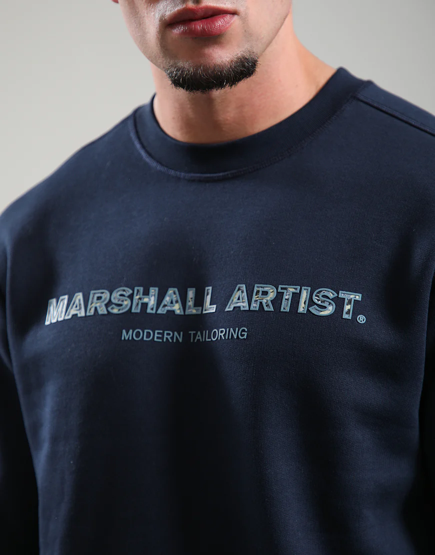 Marshall Artist Resurrection Crewneck Navy Blue - Image 4