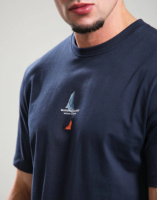 Marshall Artist Aspen T-Shirt Navy Blue - Image 3