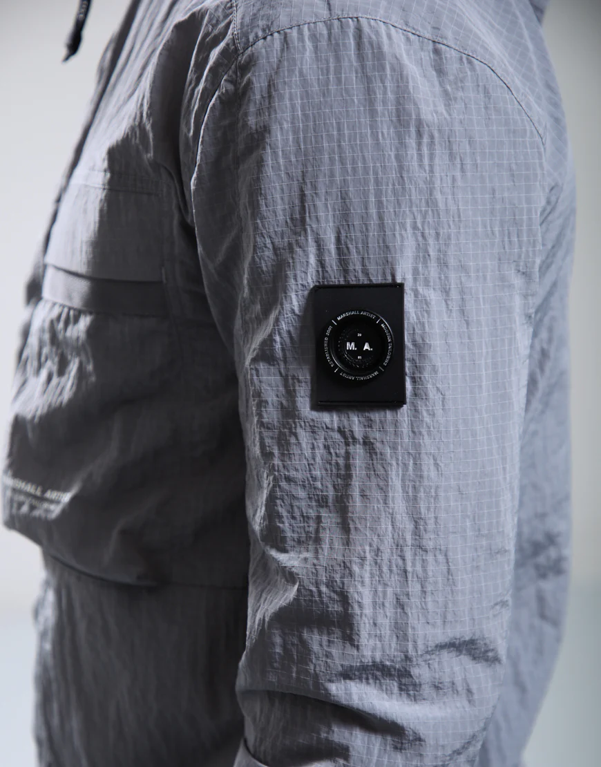 Marshall Artist MSATM11162 Sicuro Hooded Overshirt - Volcanic Grey 046 - Image 3