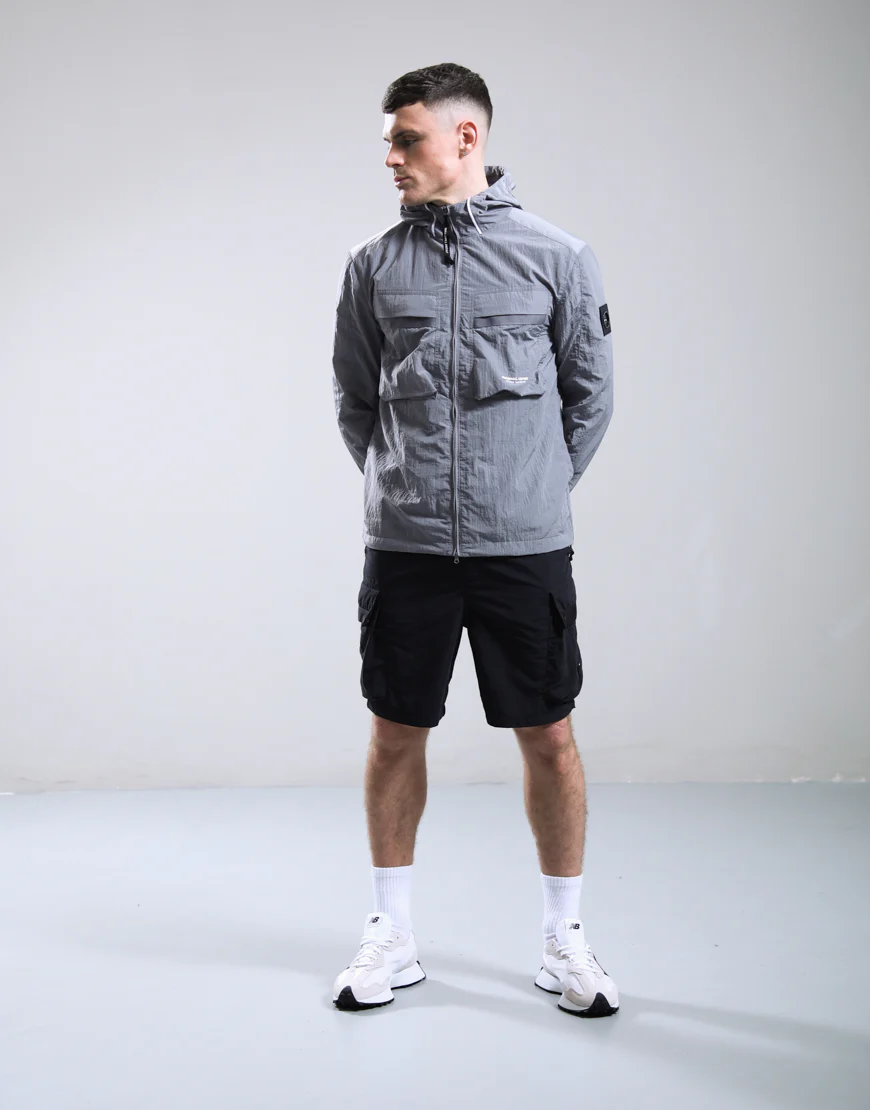 Marshall Artist MSATM11162 Sicuro Hooded Overshirt - Volcanic Grey 046 - Image 4