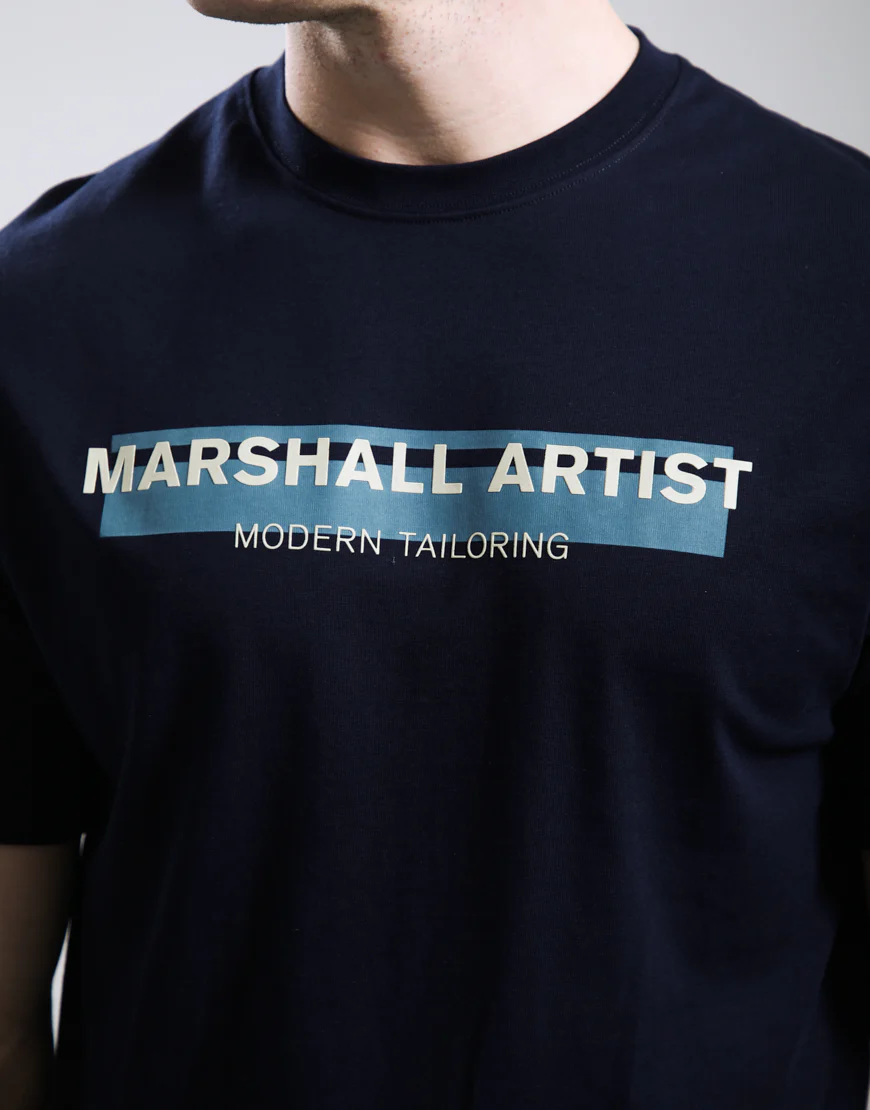 Marshall Artist MSATM11222 Seafield Logo T-Shirt - Navy - Image 3