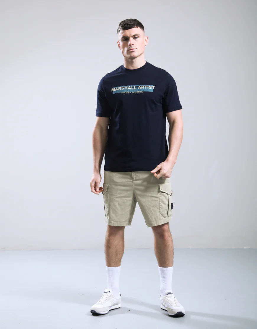 Marshall Artist MSATM11222 Seafield Logo T-Shirt - Navy - Image 4