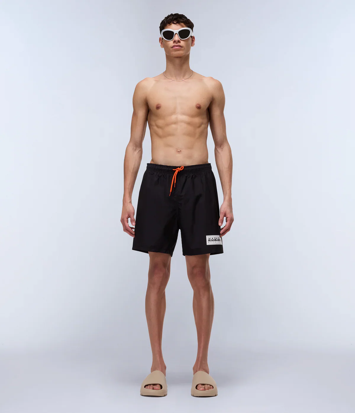 Napapirji Box Logo Swim Shorts - Black - Image 3