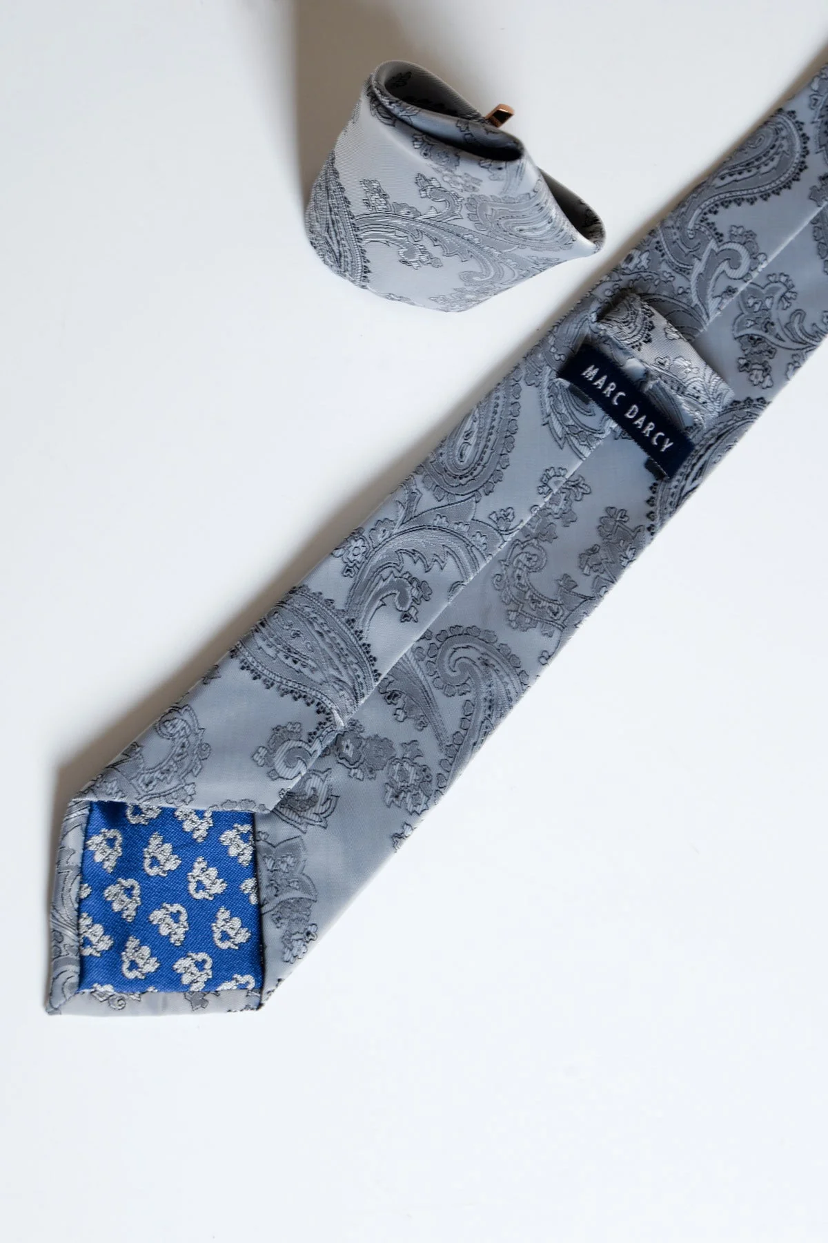 Marc Darcy Paisley Tie Set Grey - Image 2