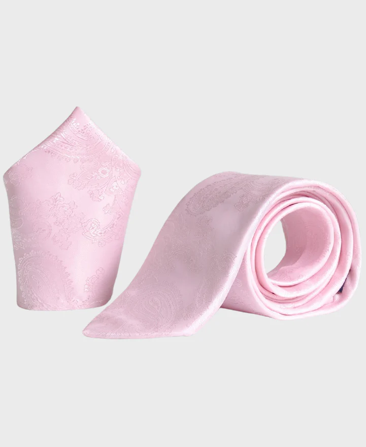 Marc Darcy Paisley Tie Set Light Pink