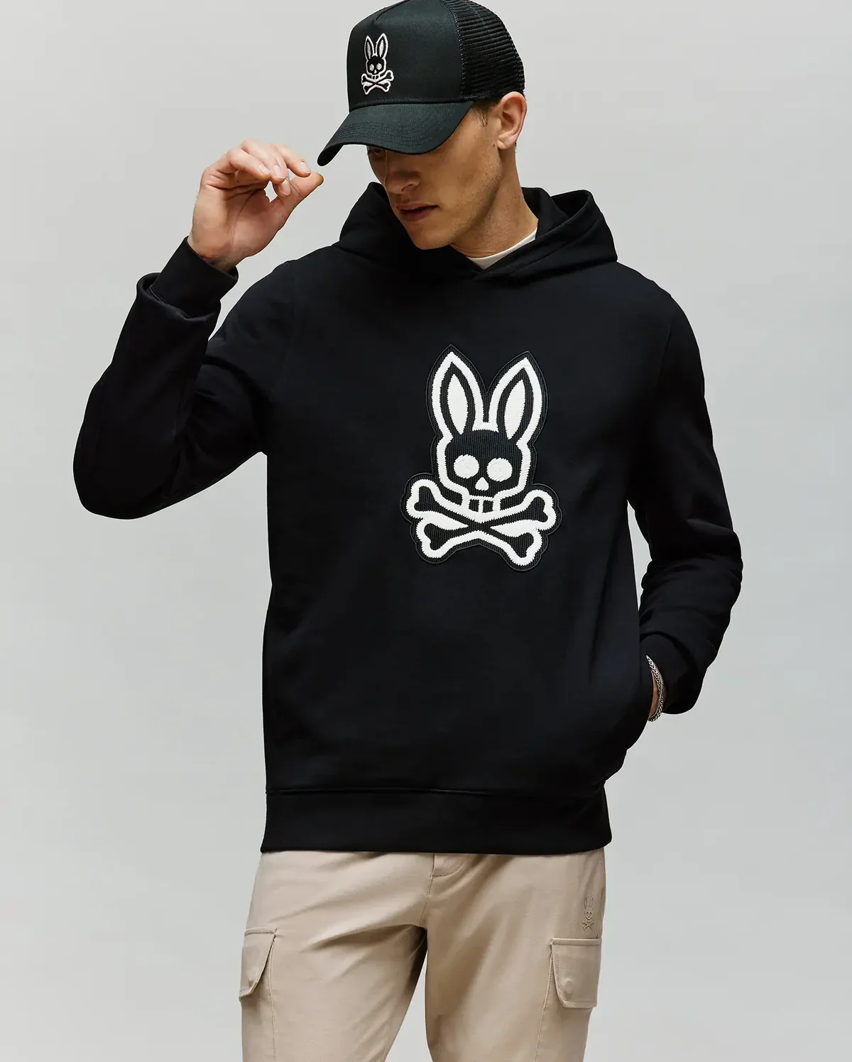 Psycho Bunny Harley Hoodie Black - Image 3