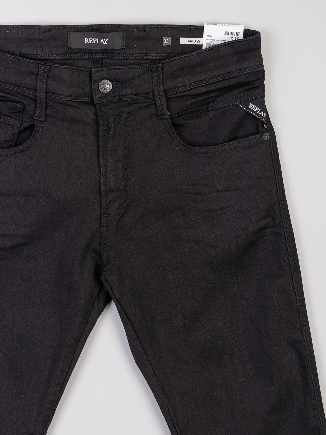 Replay M914Y Anbass 85B Jeans Jet Black - Image 4