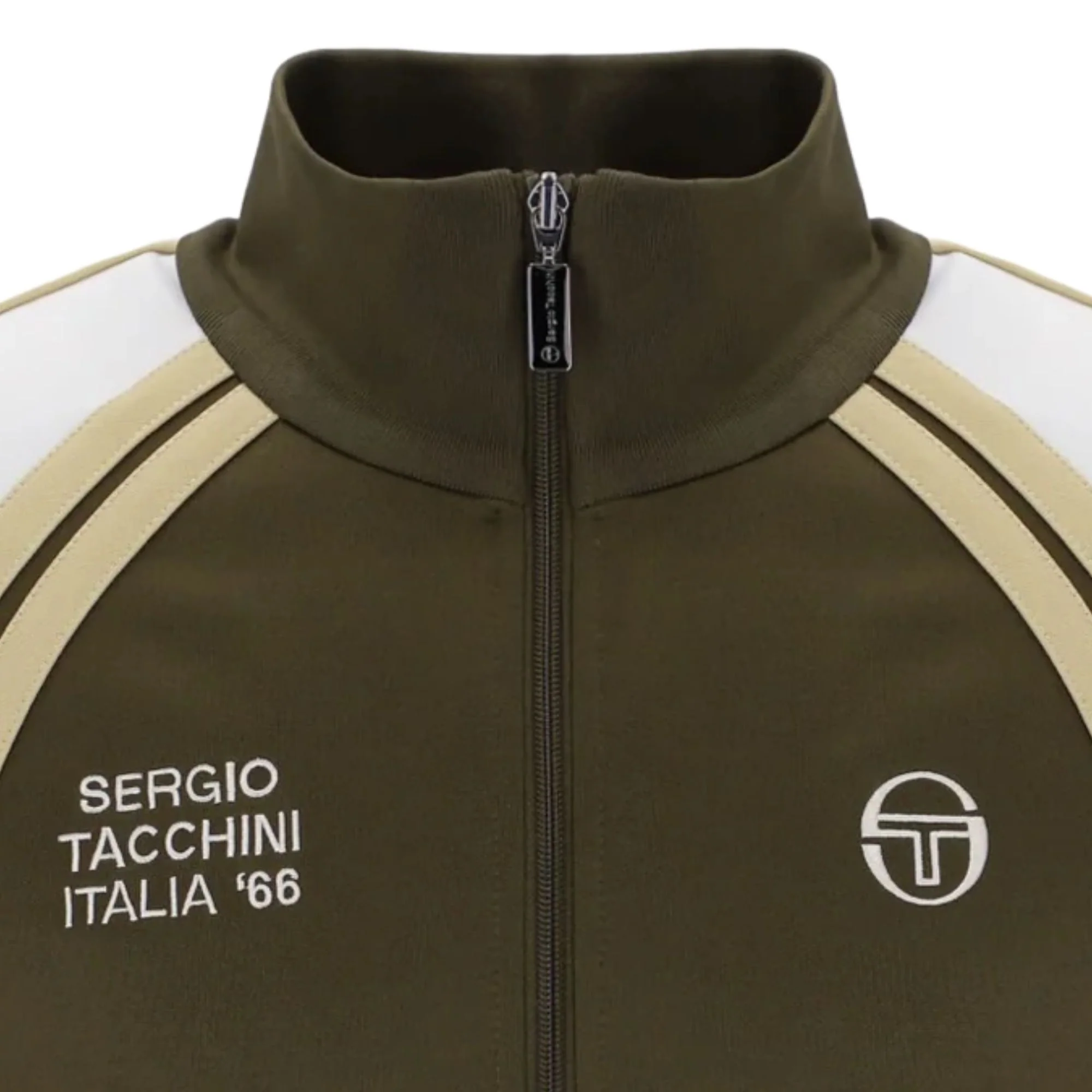 Sergio Tacchini STM12241 Ghibli Davis Track Top - Dark Olive/Mojave Desert/Gardenia - Image 2