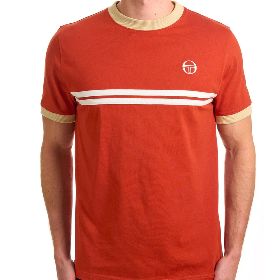 Sergio Tacchini STM14565 Supermac T-Shirt - Rooibos Tea/Mojave Desert/Gardenia - Image 3