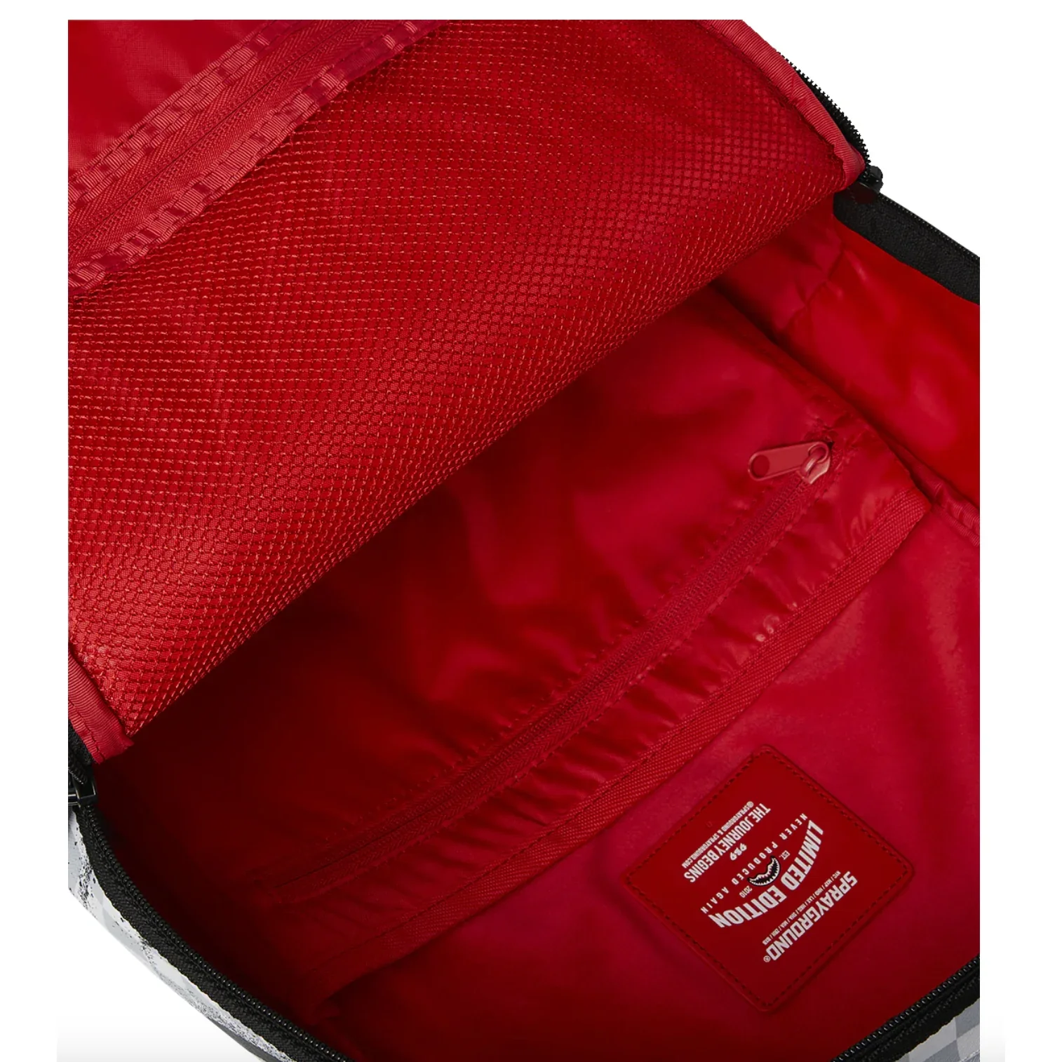 Sprayground B8256 Red Stencil Shark Back Pack - White - Image 5