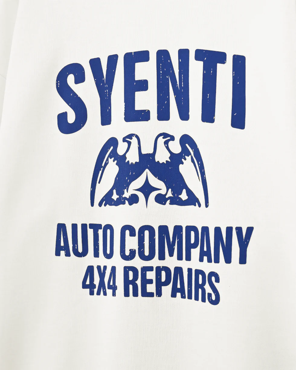 Syenti Auto Company Crewneck Sweatshirt - Off White - Image 3