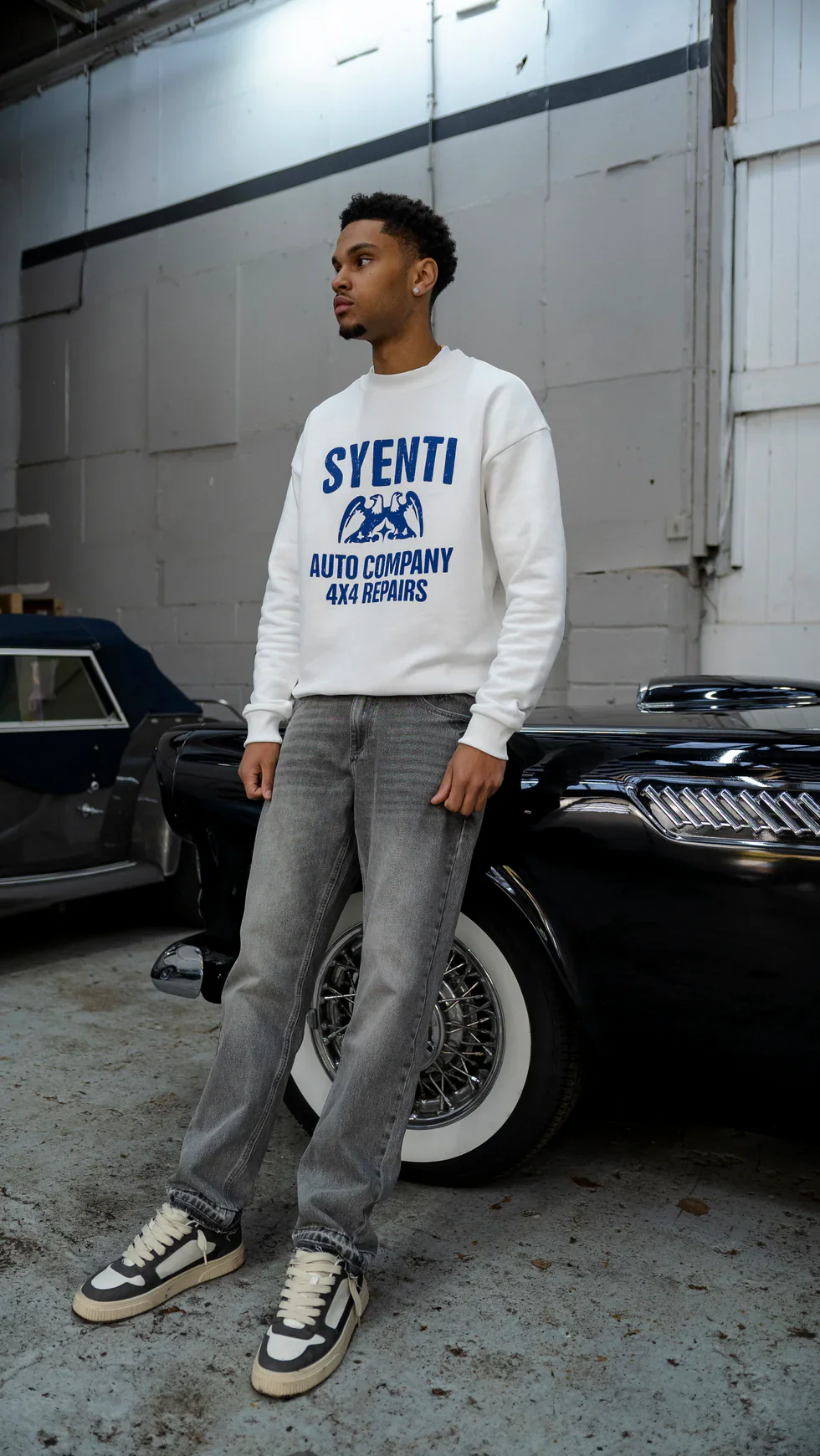 Syenti Auto Company Crewneck Sweatshirt - Off White - Image 4