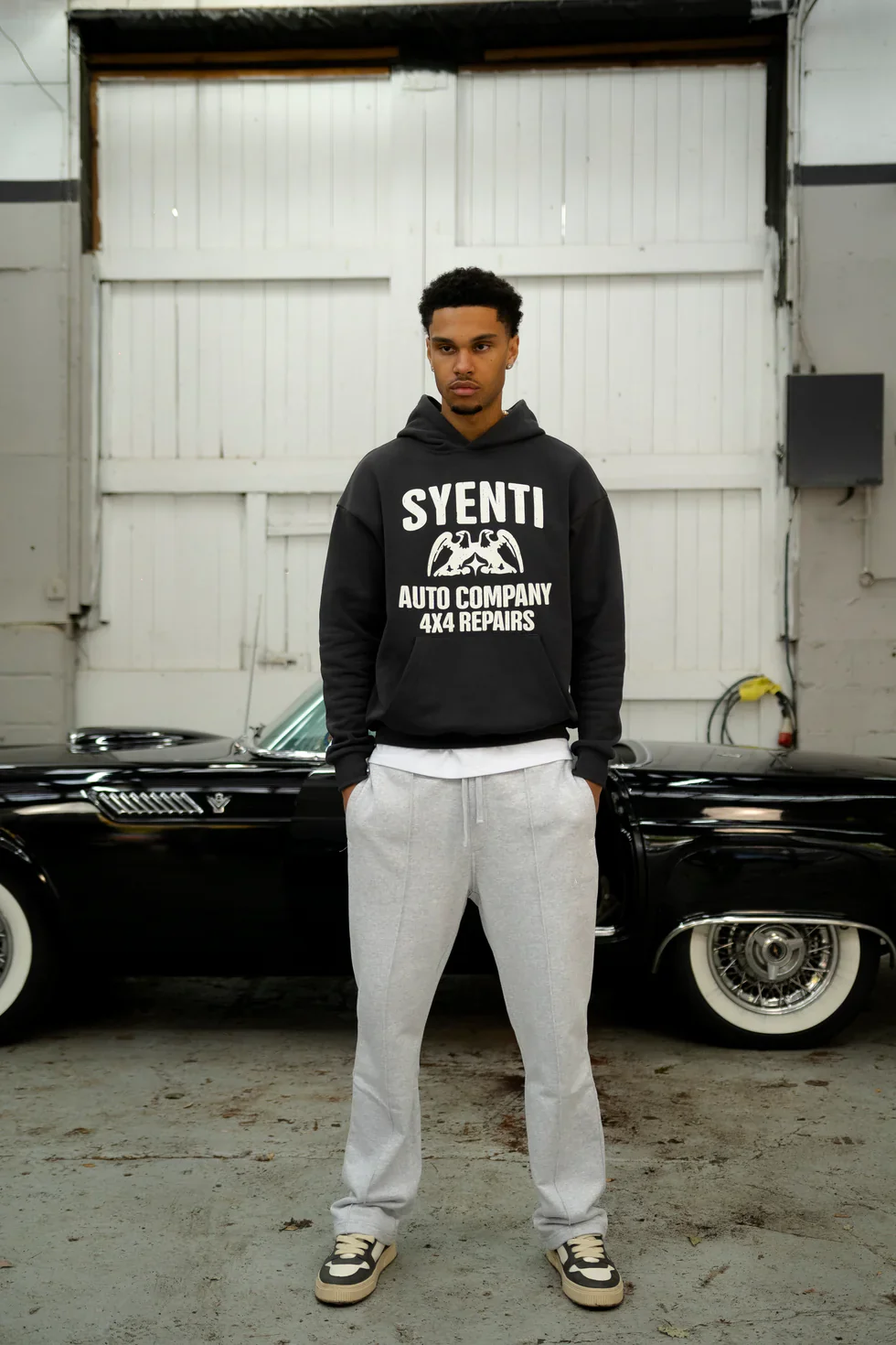 Syenti Auto Company Hoodie - Dark Grey - Image 4