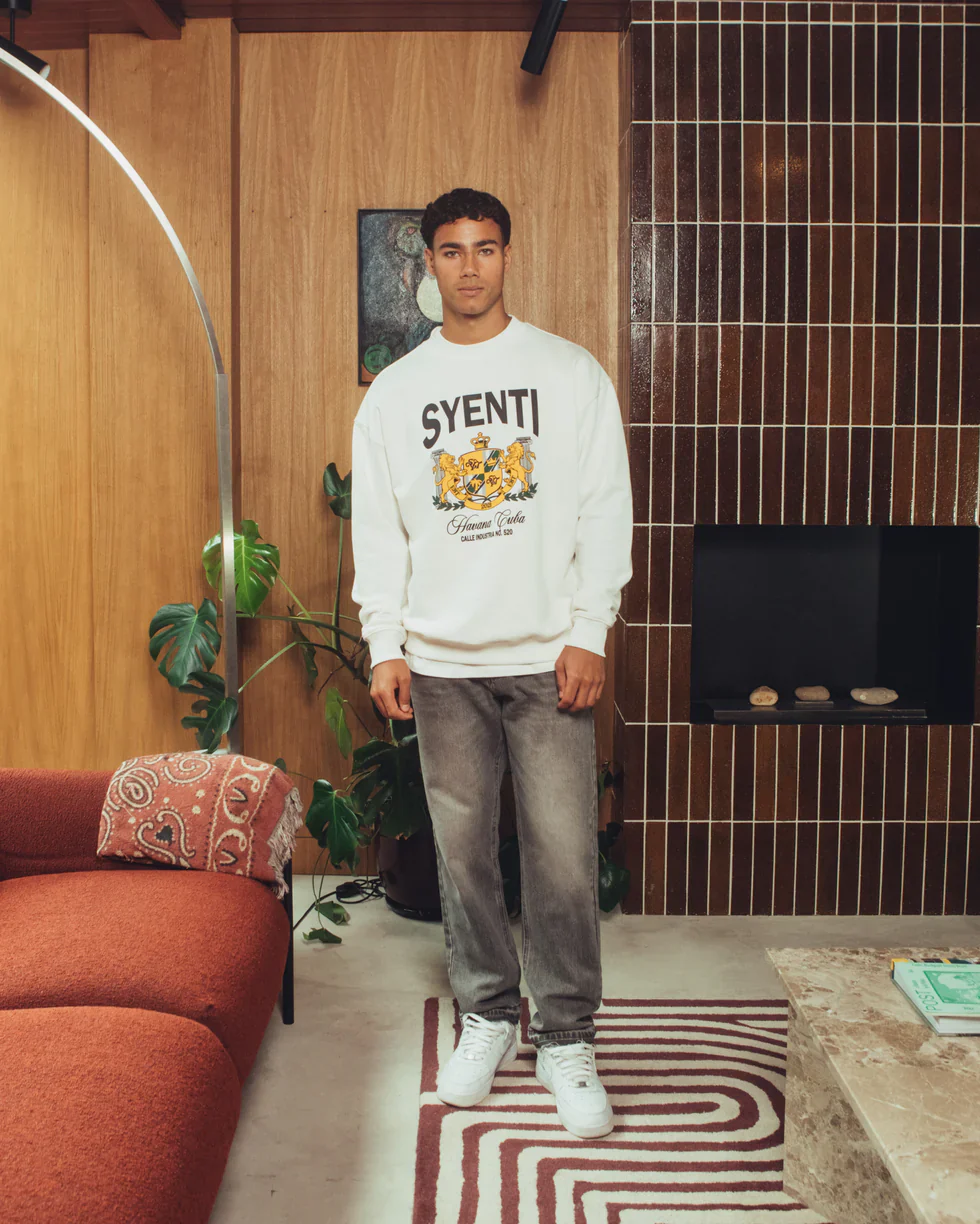 Syenti Crest Crewneck Sweatshirt - Off White - Image 4