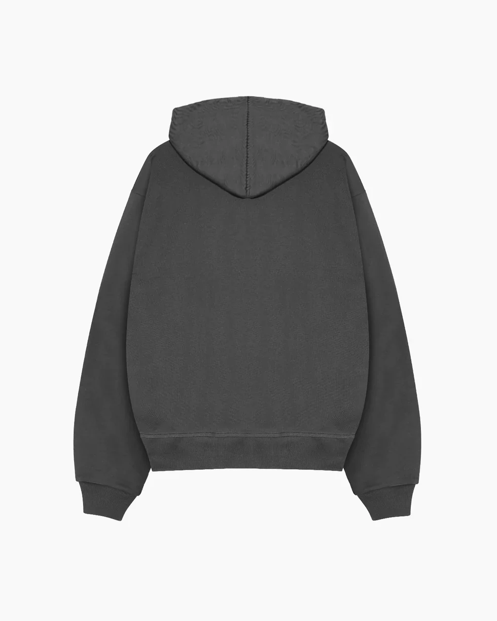 Syenti Crest Zip Thru Hoodie - Dark Grey - Image 2