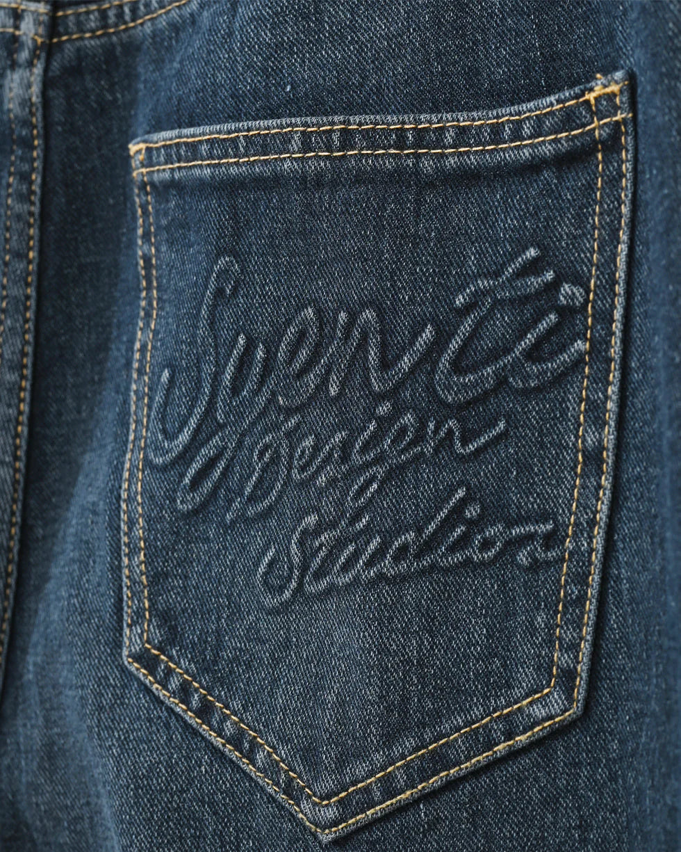 Syenti Embossed Jeans - Dark Blue - Image 3
