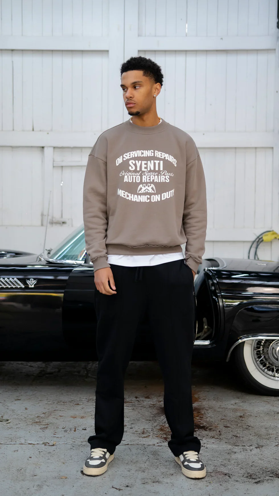 Syenti Mechanic Crewneck Sweatshirt - Light Brown - Image 4