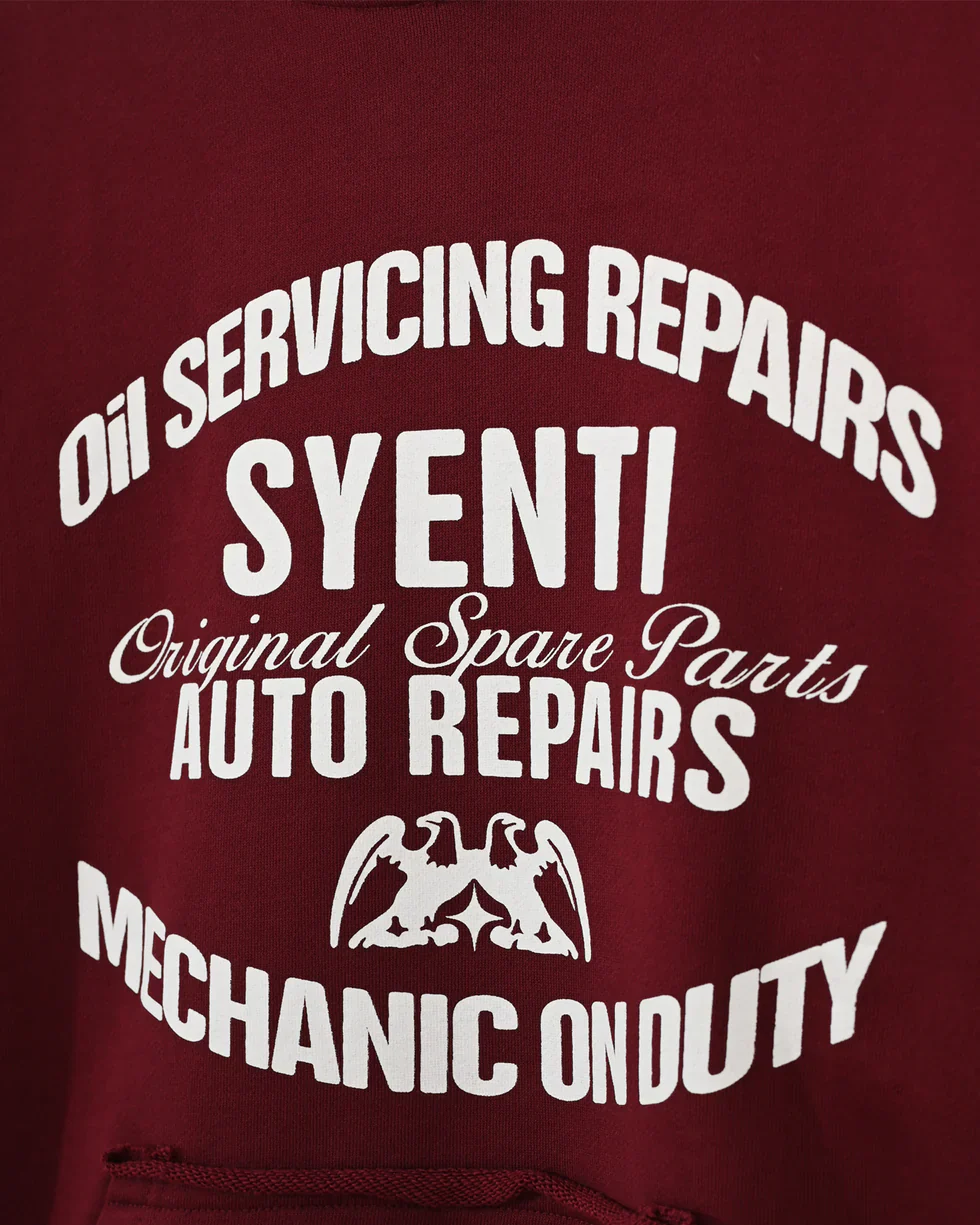 Syenti Mechanic Hoodie - Burgundy - Image 3
