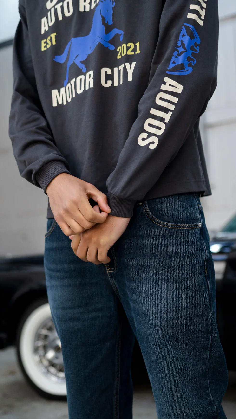 Syenti Motor City Long Sleeve T-Shirt - Dark Grey - Image 2