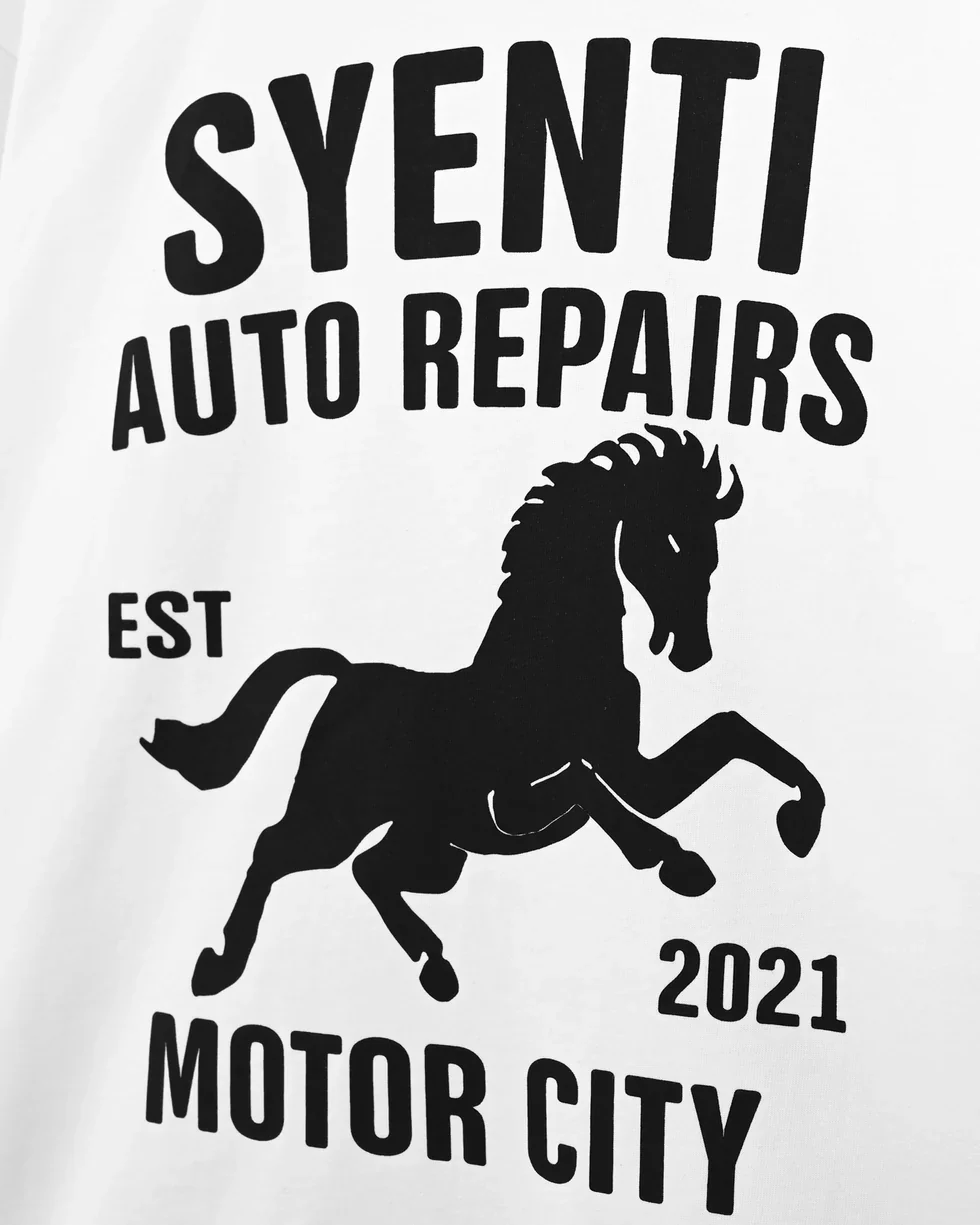 Syenti Motor City Long Sleeve T-Shirt Off White - Image 2