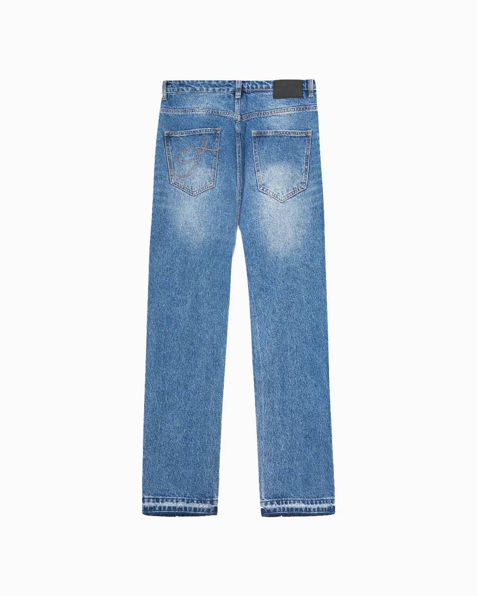 Syenti Released Hem Jeans - Mid Blue - Image 2