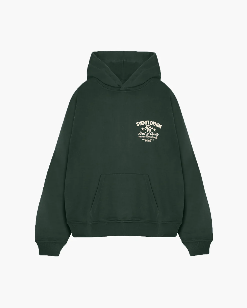 Syenti Syenti Denim Hoodie Forest Green - Image 2