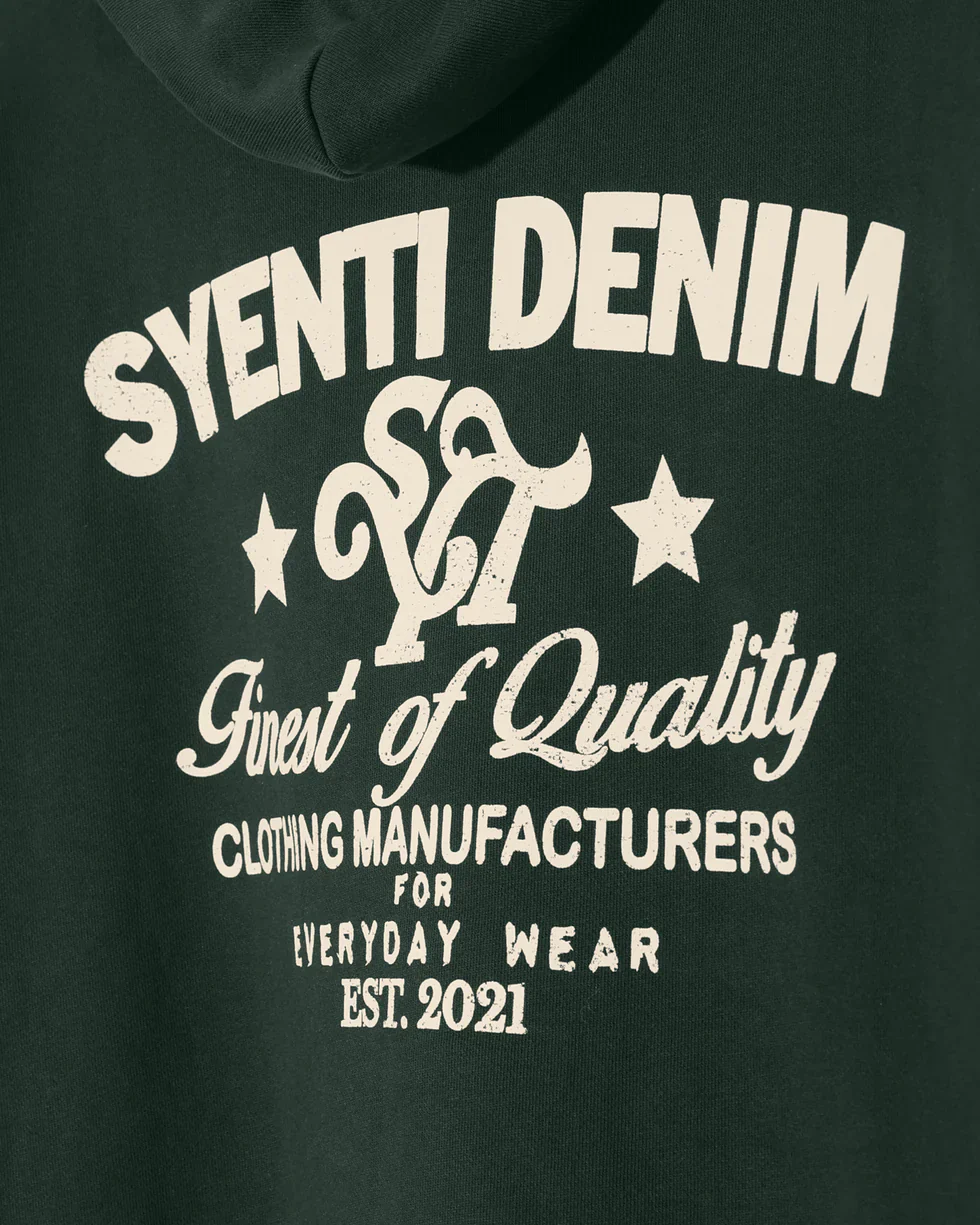 Syenti Syenti Denim Hoodie Forest Green - Image 3