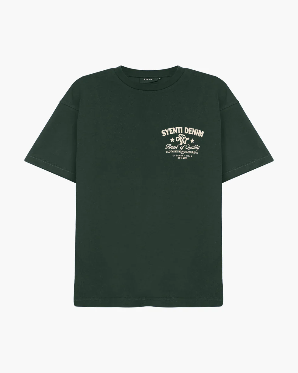 Syenti Syenti Denim T-Shirt Forest Green - Image 3