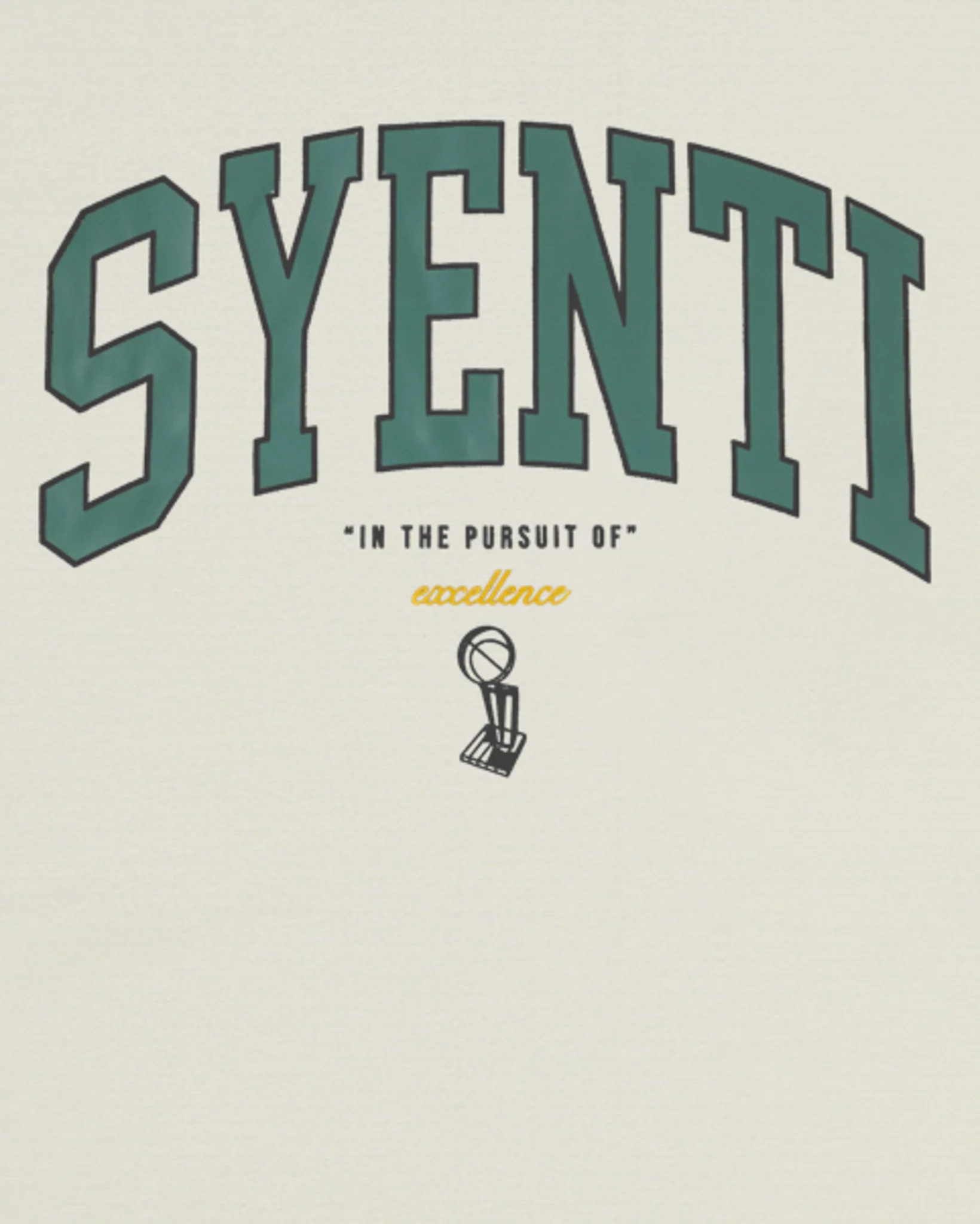 Syenti Varsity Logo T-Shirt - Light Stone - Image 3