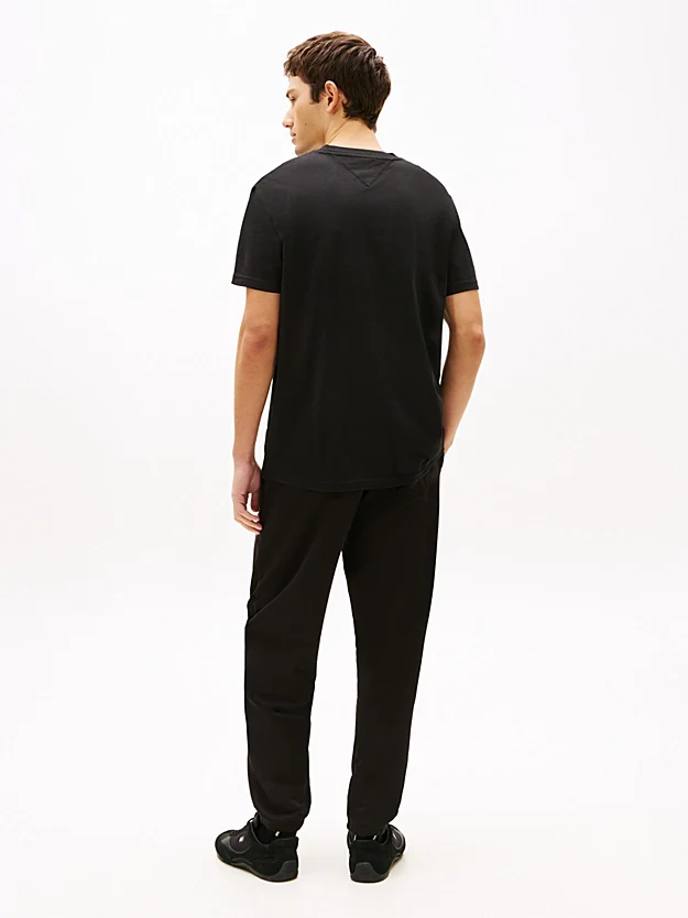 Tommy Jeans Linear Logo Embroidery Jersey T-Shirt - Black/Faded Sun Kiss - Image 3
