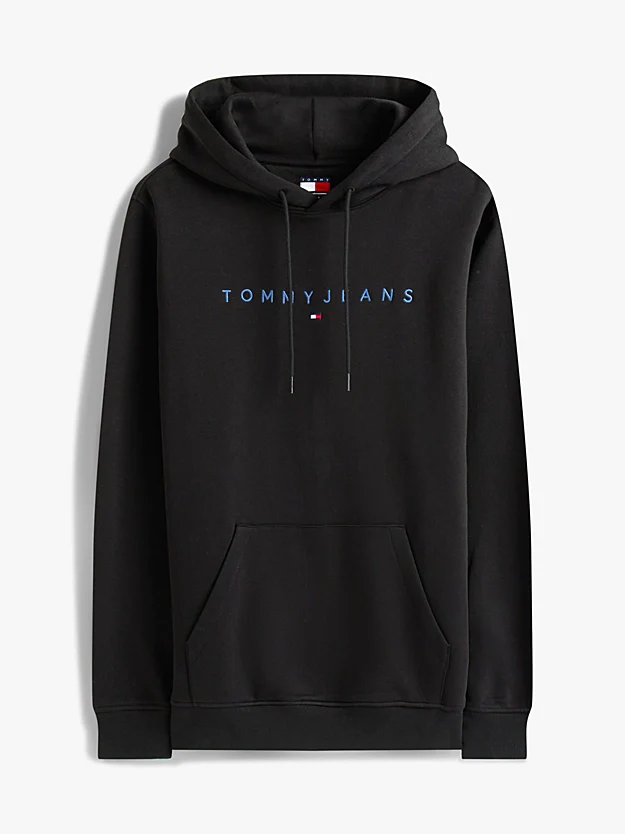 Tommy Jeans Logo Embroidery Kangaroo Pocket Hoody - Black Multi - Image 2