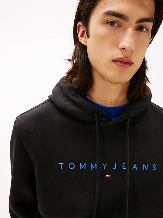 Tommy Jeans Logo Embroidery Kangaroo Pocket Hoody - Black Multi - Image 5