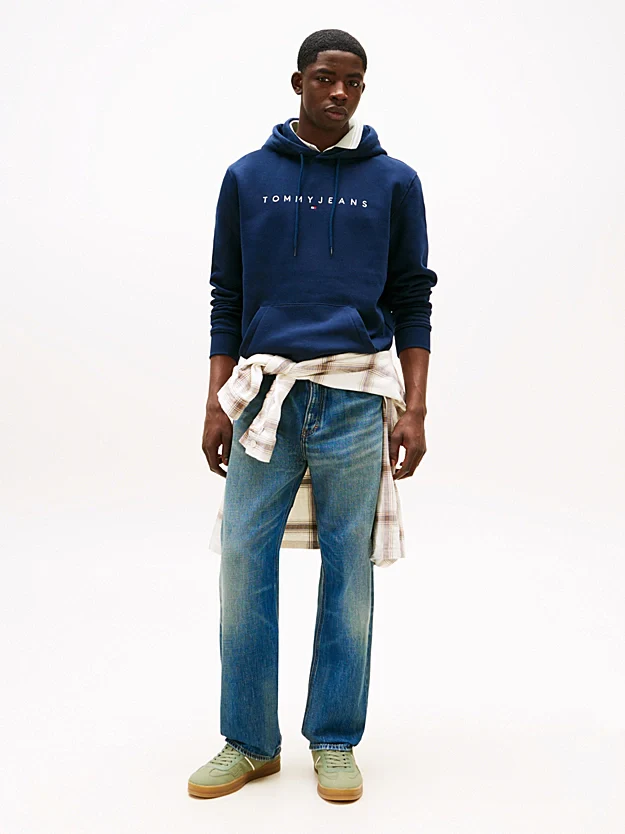 Tommy Jeans Linear Logo Hoodie Dark Navy - Image 2