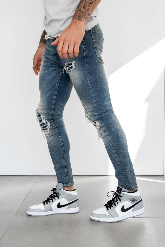 Valere Milano Mersis Biker Jeans Stone Wash - Image 4