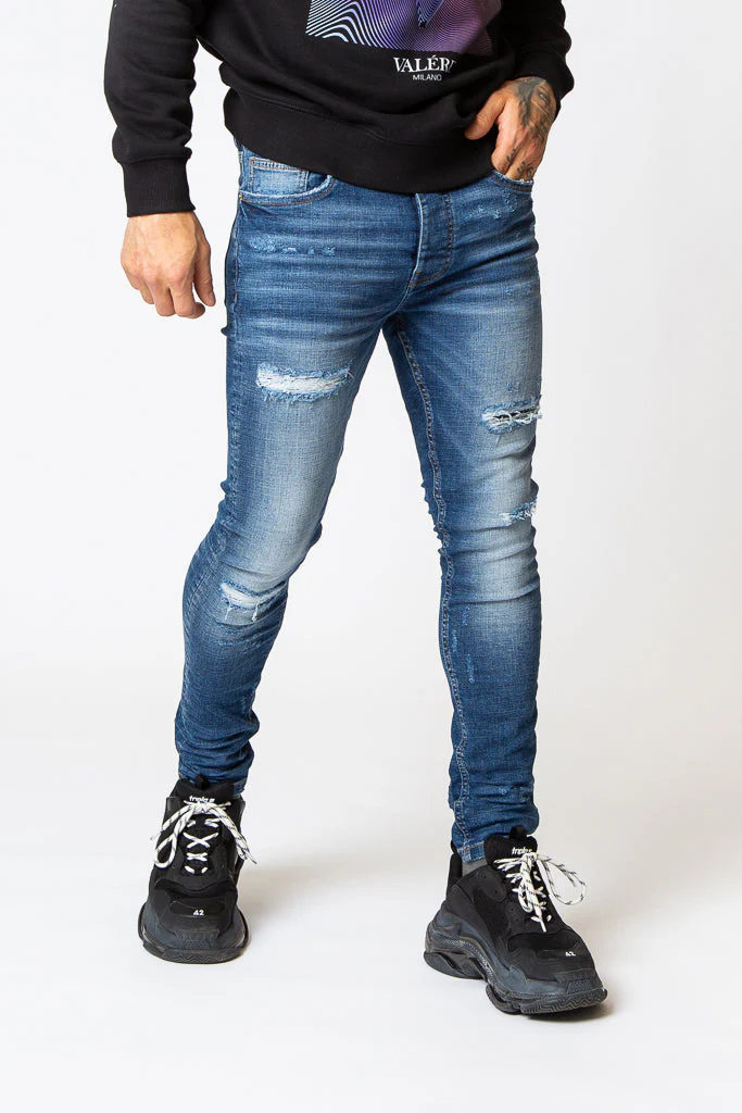 Valere Milano Tesoro Jeans Mid Blue - Image 4