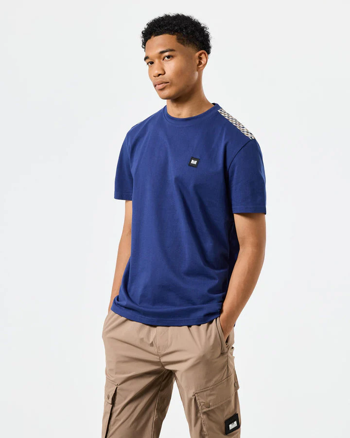 Weekend Offender Diaz T-shirt Bright Navy/Midhousecheck - Image 2
