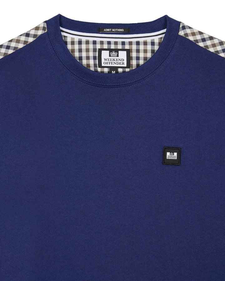 Weekend Offender Diaz T-shirt Bright Navy/Midhousecheck - Image 4