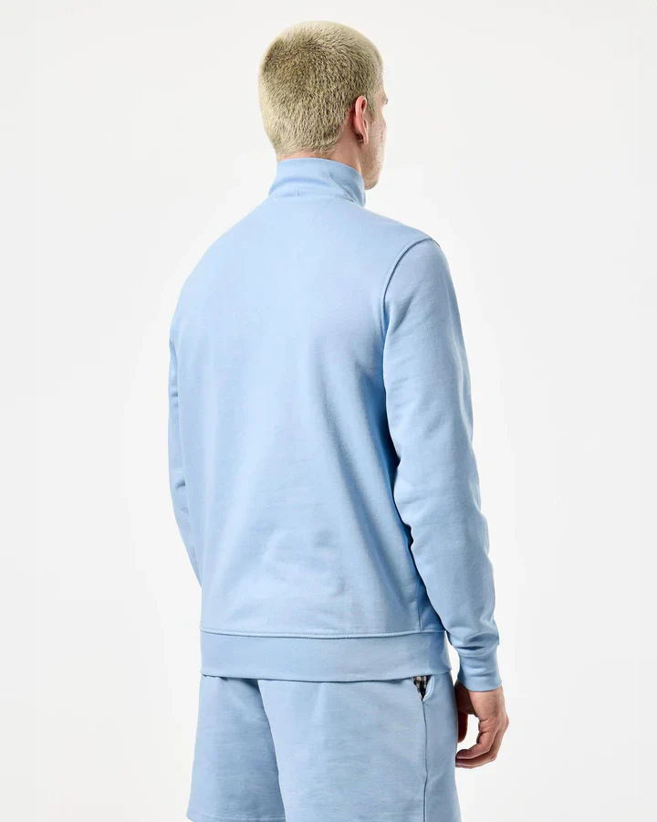 Weekend Offender Matisa Mid Check 1/4 Zip Sweat - Sea Marine Blue - Image 2