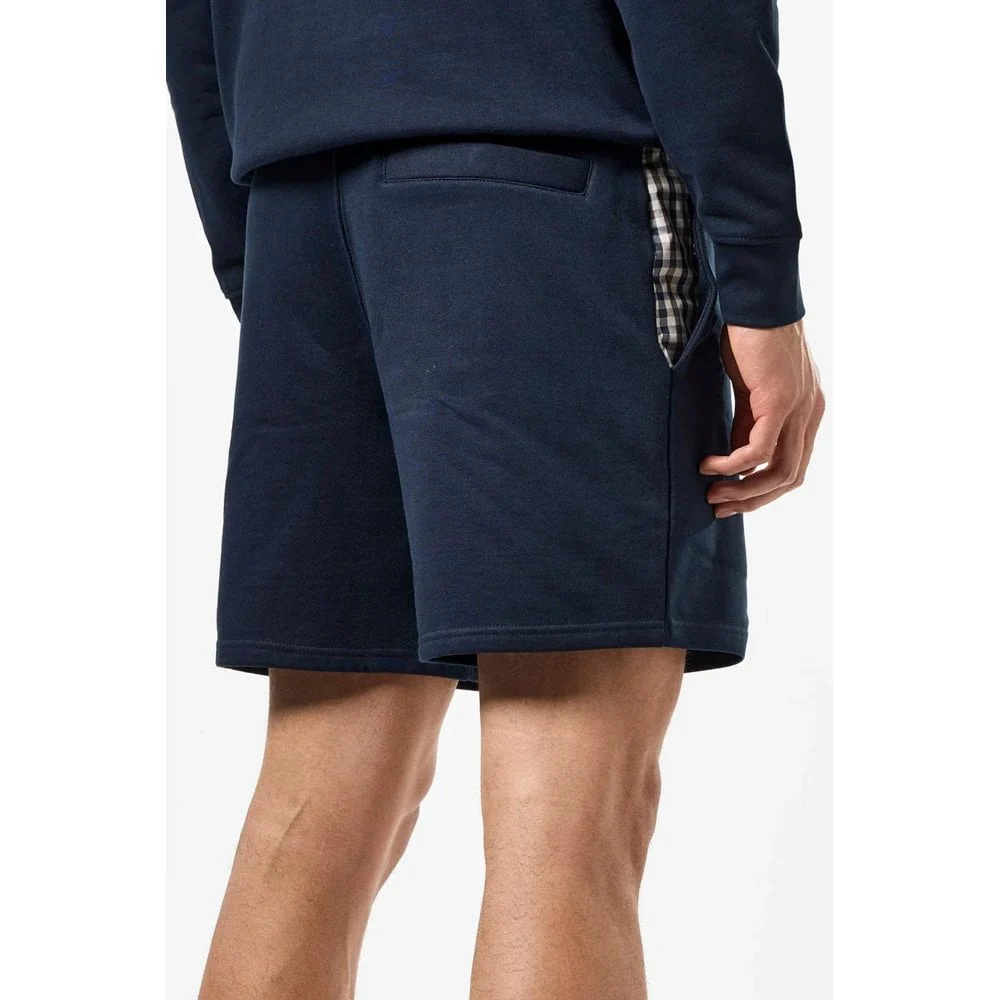 Weekend Offender Pankow Sweat Shorts - Navy/Mid House Check - Image 2