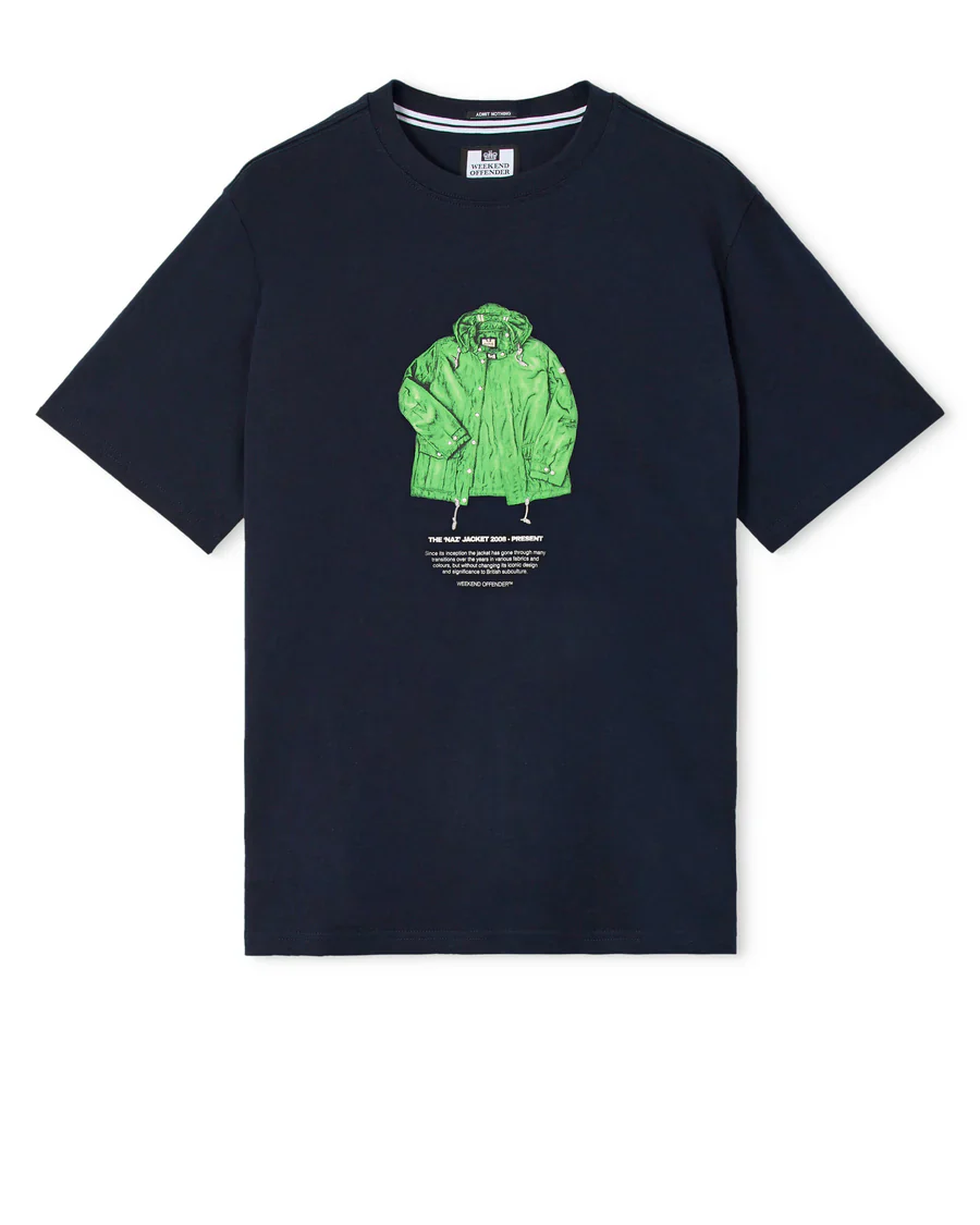 Weekend Offender PT1B03 Naz Tee Graphic T-Shirt - Navy - Image 3
