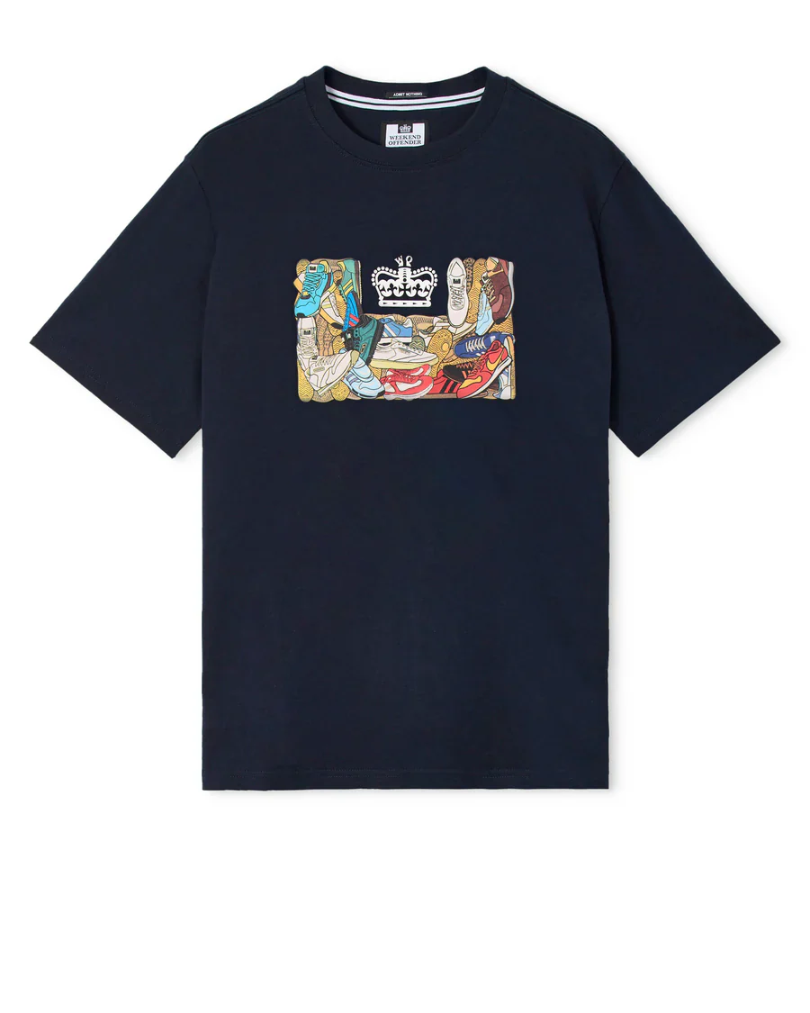 Weekend Offender PT1B06 D'arblay Graphic T-Shirt - Navy - Image 3
