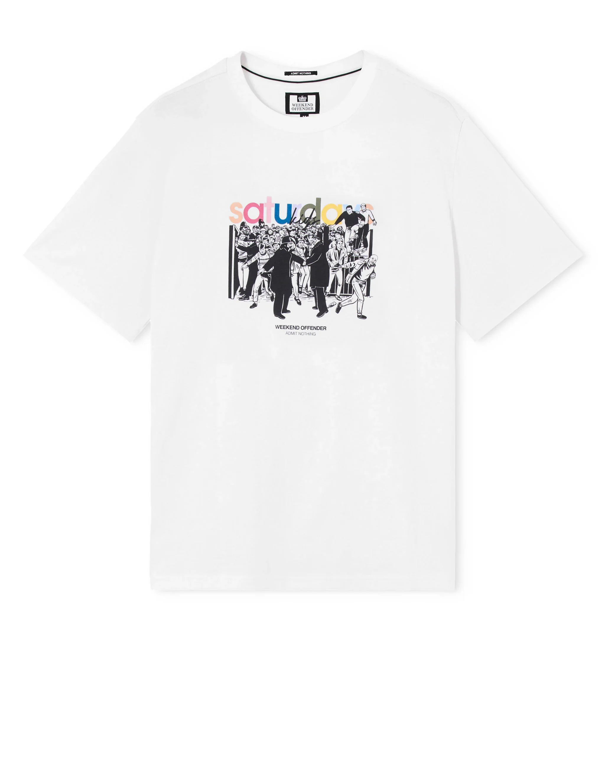 Weekend Offender PT1B12 Saturdays Kids Graphic T-Shirt - White - Image 3