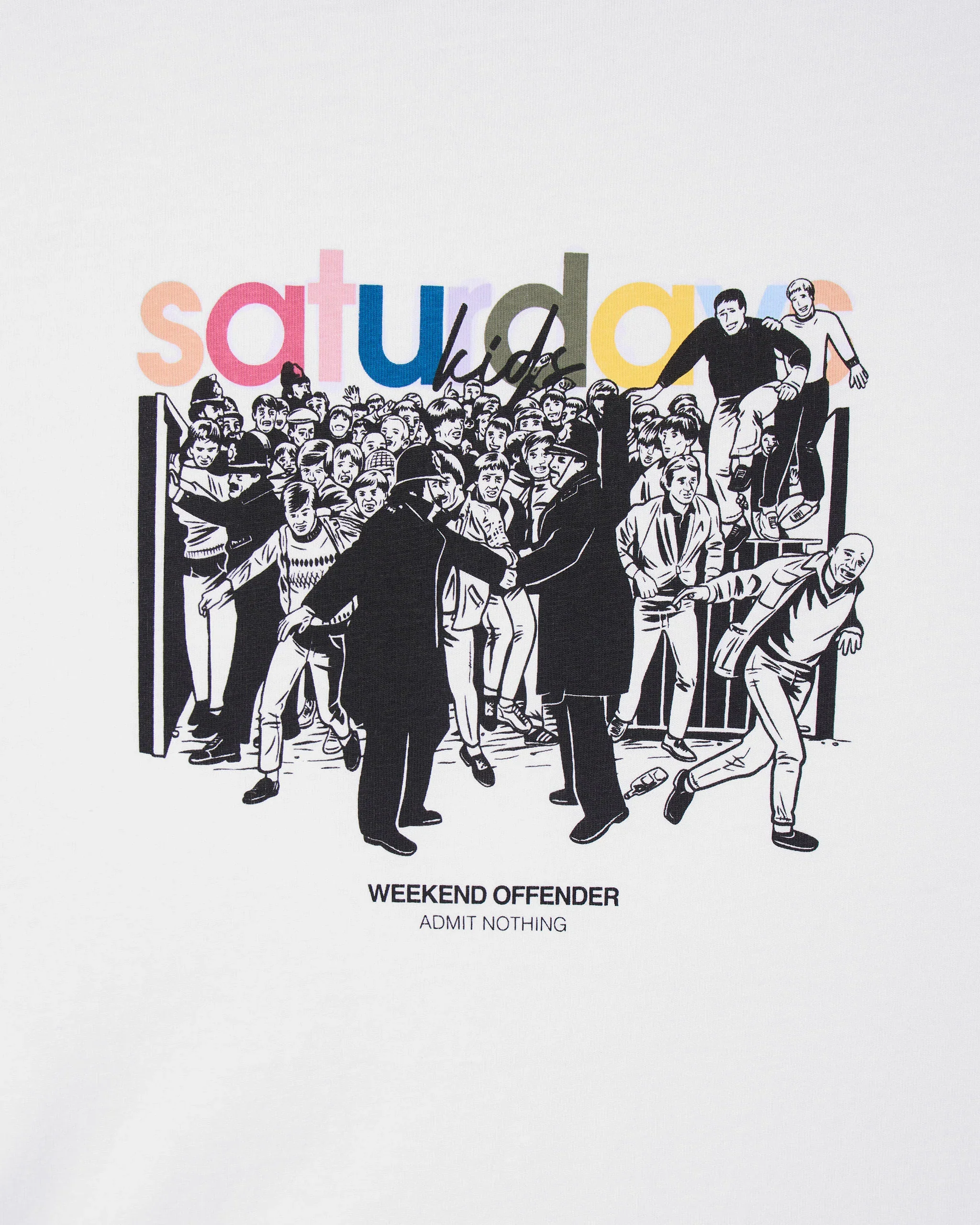 Weekend Offender PT1B12 Saturdays Kids Graphic T-Shirt - White - Image 4