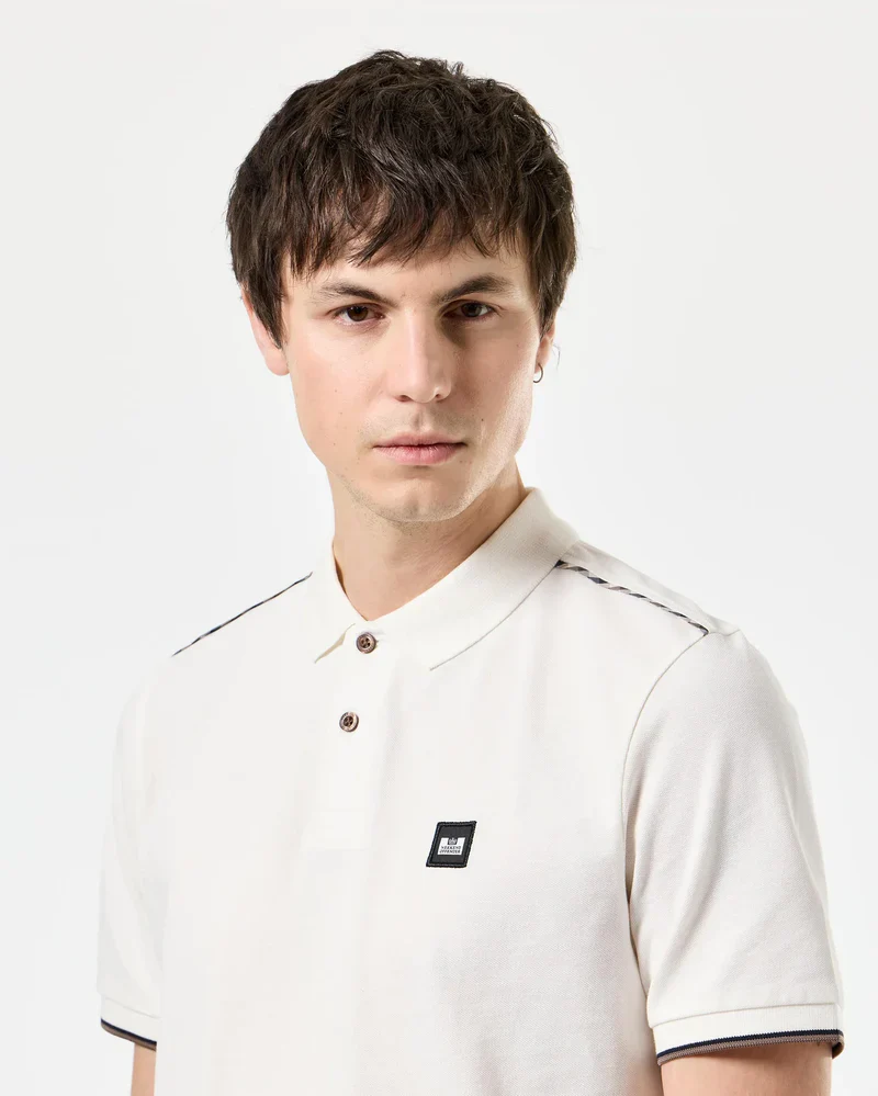 Weekend Offender Sakai Mid House Check Polo - Ghost White - Image 3