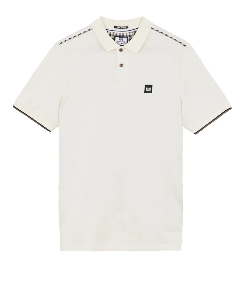 Weekend Offender Sakai Mid House Check Polo - Ghost White - Image 4