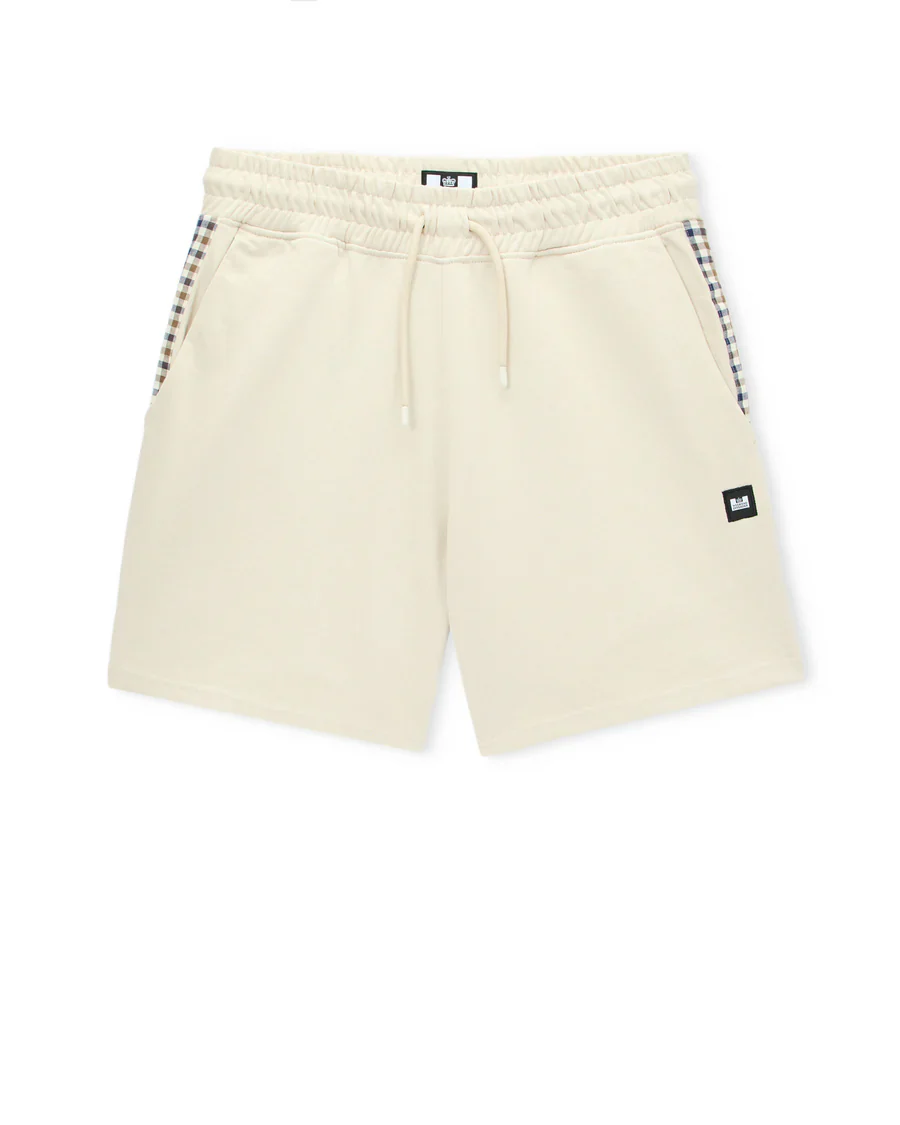 Weekend Offender ST1B03 Missour Mid Check Shorts - Cement - Image 3