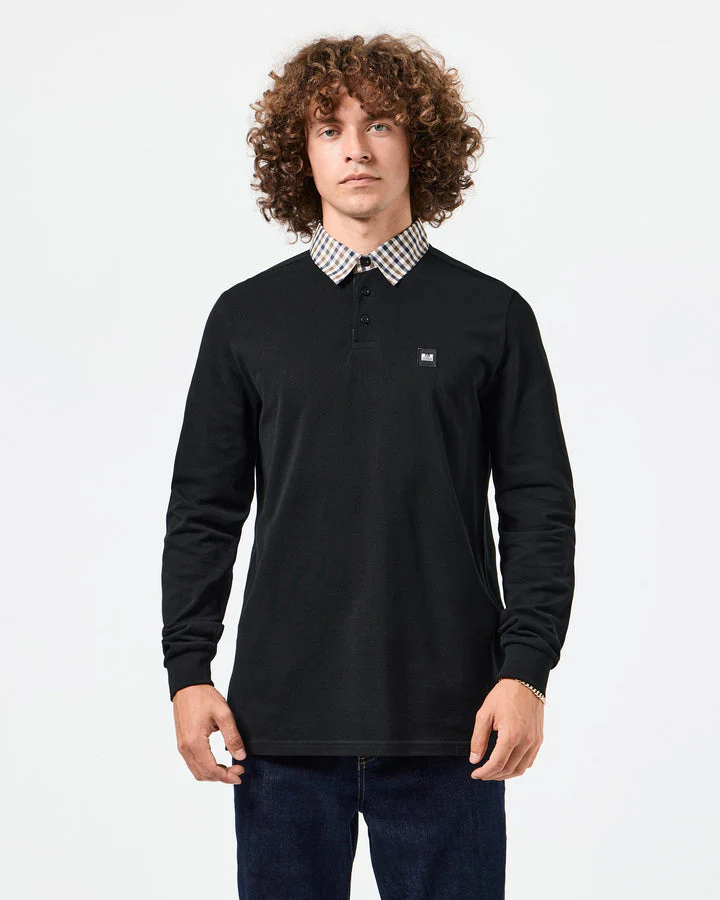Weekend Offender Walker L/S Polo Black/Midhousecheck - Image 2