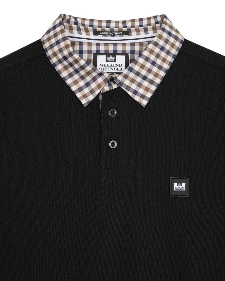 Weekend Offender Walker L/S Polo Black/Midhousecheck - Image 4